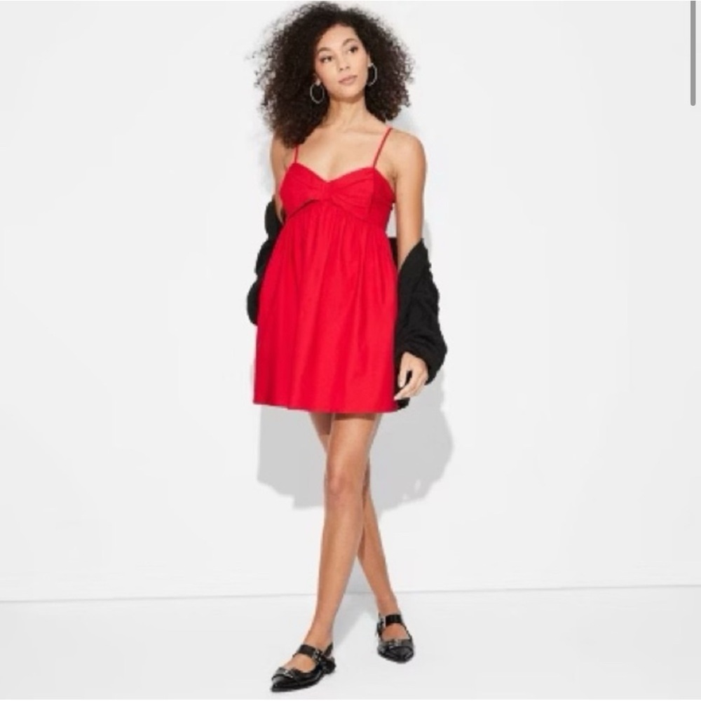 Target Red Mini Dress with Spaghetti Straps